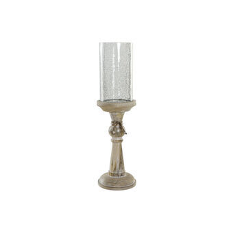 Ronde kroonluchter met standaard DKD Home Decor Kristal Bruin Transparant Mangohout (14 x 14 x 50 cm)