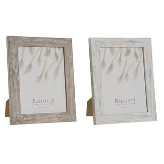 Fotolijsten DKD Home Decor Kristal Natuurlijk Wit PS Scandinavisch (19,5 x 2 x 24,5 cm) (2 Stuks)