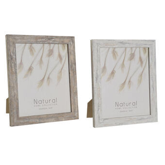 Fotolijsten DKD Home Decor Kristal Natuurlijk Wit PS (24,6 x 2 x 29,6 cm) (2 Stuks)