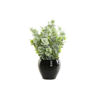 Bloempot DKD Home Decor Zwart Groen Stof Keramisch (16 x 16 x 26 cm)