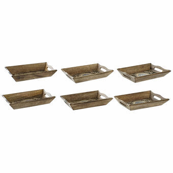 Middenstuk DKD Home Decor Aluminium Mangohout (6 pcs) (24 x 15.5 x 4 cm)