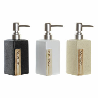 Zeepdispenser DKD Home Decor Wit Zwart ABS Keramiek Oker Boho (3 pcs)