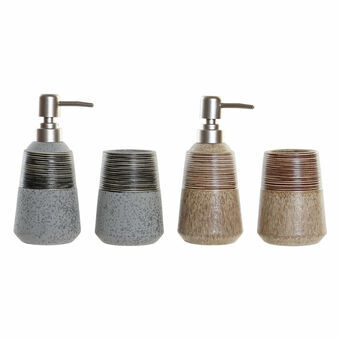 Badset DKD Home Decor Beige Grijs ABS Keramiek Koloniaal (2 pcs)