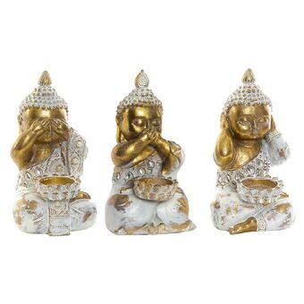 Decoratieve figuren DKD Home Decor Hars Boeddha (3 pcs) (16 x 9 x 10 cm)