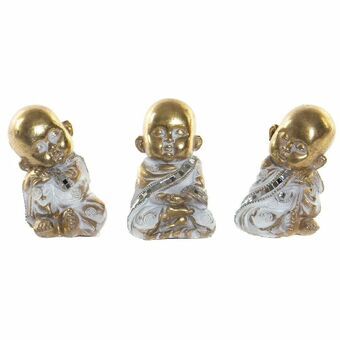 Decoratieve figuren DKD Home Decor Hars Kristal Monnik (3 pcs) (7 x 6 x 10 cm)