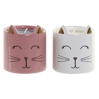 Kaars DKD Home Decor Scandi Kat (2 Stuks)