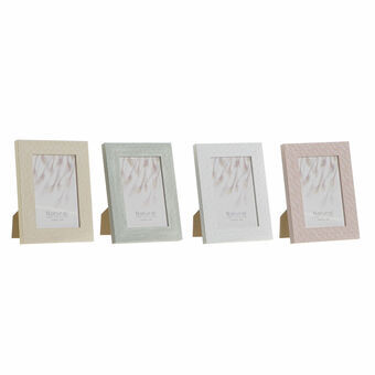 Fotolijsten DKD Home Decor Urban Kristal Beige Roze Wit Groen PS (14,5 x 2 x 19,5 cm) (4 Stuks)