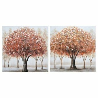 Schilderij DKD Home Decor Boomstructuur (60 x 3 x 60 cm) (2 pcs)