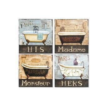 Wanddecoratie DKD Home Decor Metaal (4 pcs) (30 x 1 x 30 cm)