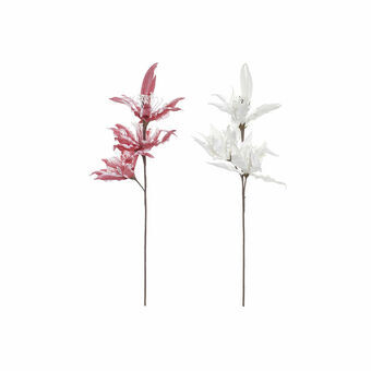 Decoratieve Bloem DKD Home Decor Wit Roze EVA (Ethyleenvinylacetaat) (2 pcs) (30 x 8 x 112 cm)