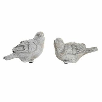 Decoratieve figuren DKD Home Decor Grijs Cement Fågel (15 x 7 x 10 cm) (2 Stuks)