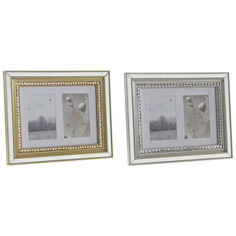 Fotolijsten DKD Home Decor Kristal Ziverachtig Gouden PS (35 x 2 x 28 cm) (2 Stuks)