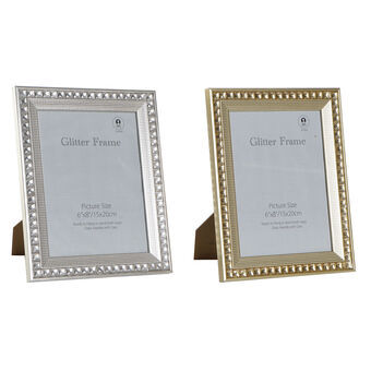 Fotolijsten DKD Home Decor Kristal Ziverachtig Gouden Aluminium PS (20 x 1,5 x 25 cm) (2 Stuks)