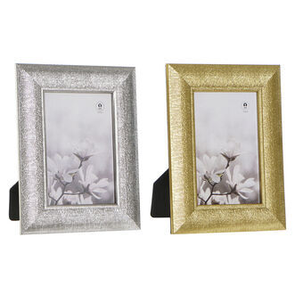 Fotolijsten DKD Home Decor Ziverachtig Gouden PS (16,5 x 2 x 21,5 cm) (2 Stuks)