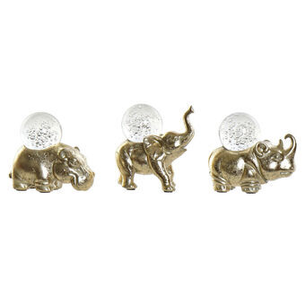 Decoratieve figuren DKD Home Decor Kristal Hars dieren (12.7 x 6 x 11.3 cm) (3 pcs)