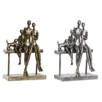 Decoratieve figuren DKD Home Decor Ziverachtig Gouden Hars Modern Familie (16,5 x 9 x 24 cm) (2 Stuks)