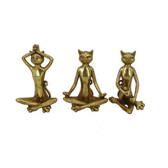 Decoratieve figuren DKD Home Decor Hars Modern Kat (3 pcs)