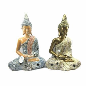 Decoratieve figuren DKD Home Decor Boeddha Hars (22.5 x 14.5 x 32.5 cm) (2 pcs)