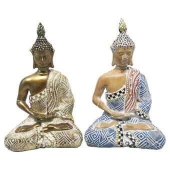 Decoratieve figuren DKD Home Decor Boeddha Hars (9.5 x 6.5 x 16 cm) (2 pcs)