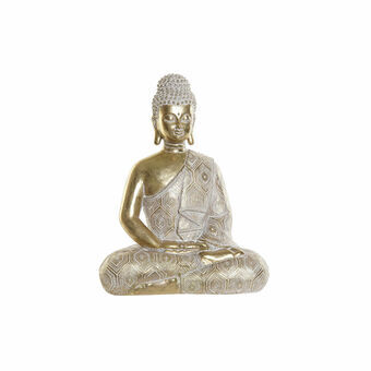 Decoratieve figuren DKD Home Decor Gouden Boeddha Wit Hars (18.5 x 10.5 x 24 cm)