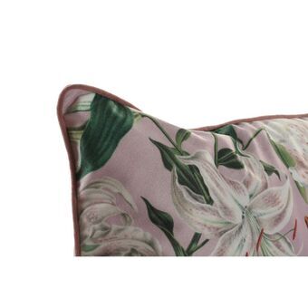 Kussen DKD Home Decor Beige Roze Polyester Blommor (45 x 15 x 45 cm) (2 Stuks)