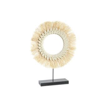 Decoratieve figuren DKD Home Decor Natuurlijk Zwart Raffia Schelpen (28 x 7 x 38 cm)