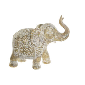 Decoratieve figuren DKD Home Decor Olifant Natuurlijk Hars (20 x 9,5 x 17,5 cm)