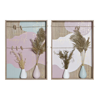 Wanddecoratie DKD Home Decor Hout MDF (35 x 4 x 50 cm) (2 pcs)