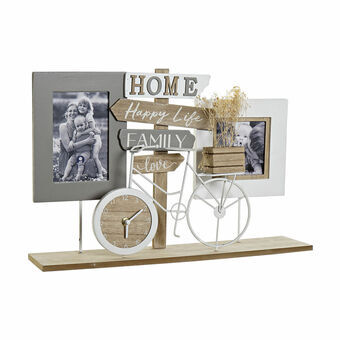 Fotolijsten DKD Home Decor S3024214 Grijs Aluminium Wit Berg Hout MDF (45 x 10 x 30 cm)