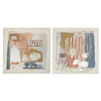 Schilderij DKD Home Decor Abstract Koloniaal (60 x 2,8 x 60 cm) (2 Stuks)