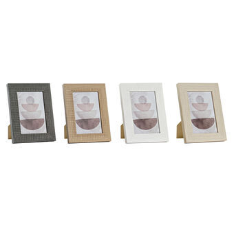 Fotolijsten DKD Home Decor Kristal Natuurlijk Bruin Donker grijs Ivoor PS (15 x 1,5 x 20 cm) (4 Stuks)