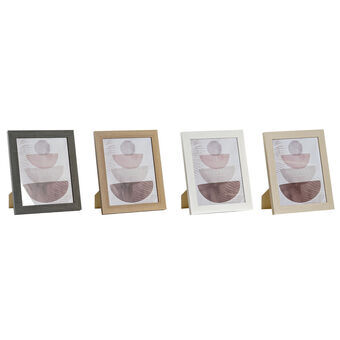 Fotolijsten DKD Home Decor Kristal Natuurlijk Bruin Donker grijs Ivoor PS (25 x 1,5 x 30 cm) (4 Stuks)