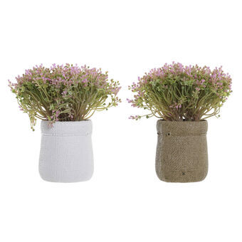 Decoratieve plant DKD Home Decor Bruin Wit Groen EVA PE (2 Stuks) (20 x 20 x 19 cm)