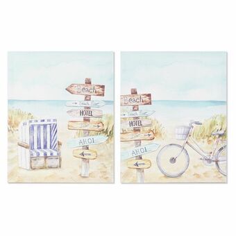 Schilderij DKD Home Decor Strand Mediterrane (40 x 1,8 x 50 cm) (2 Stuks)