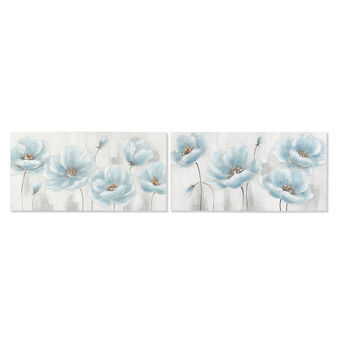 Schilderij DKD Home Decor Papaver (100 x 3 x 50 cm) (2 Stuks)