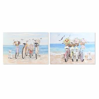 Schilderij DKD Home Decor Fiets Mediterrane (100 x 2,5 x 70 cm) (2 Stuks)