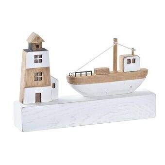 Decoratieve figuren DKD Home Decor Hout Wit (20 x 3,5 x 13 cm)