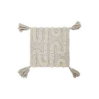 Kussenhoes DKD Home Decor Beige Modern Franjes (45 x 3 x 45 cm)