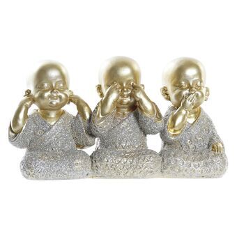 Decoratieve figuren DKD Home Decor Champagne Gouden Boeddha Hars (16,5 x 5,3 x 9 cm)