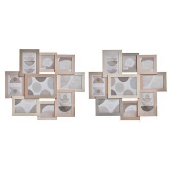 Fotolijsten DKD Home Decor Hout Beige Perzik Stads (2 Stuks) (58 x 2 x 50 cm)