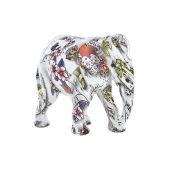 Decoratieve figuren DKD Home Decor Olifant Wit Hars Multicolour (15 x 8 x 13 cm)