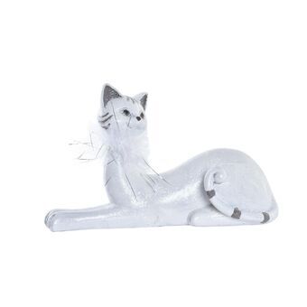 Decoratieve figuren DKD Home Decor Wit Hars Kat (23 x 8 x 14 cm)