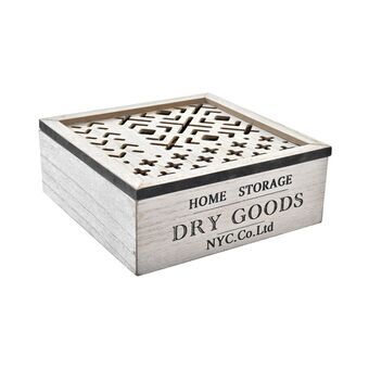 Decoratieve Doos DKD Home Decor Zwart Hout (16 x 16 x 6 cm)