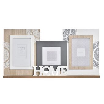 Fotolijsten DKD Home Decor Home Hout Mandala Kristal Natuurlijk Hout MDF (48 x 6 x 24,5 cm)