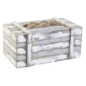 Decoratieve Doos DKD Home Decor Grijs Hout Touw (24 x 14 x 13 cm)