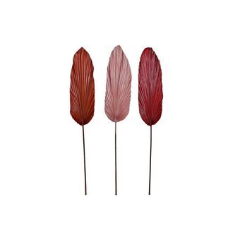 Decoratieve plant DKD Home Decor Laken Palmboom Rood Roze Oranje (22 x 2 x 148 cm) (3 Stuks)