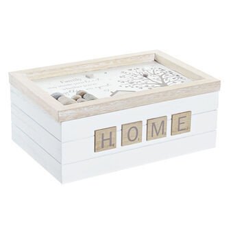 Decoratieve Doos DKD Home Decor Natuurlijk MDF Wit (24 x 16 x 10 cm)