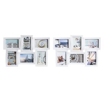 Fotolijsten DKD Home Decor Kristal Wit Zeeman PP (47,5 x 3 x 33 cm) (2 Stuks)