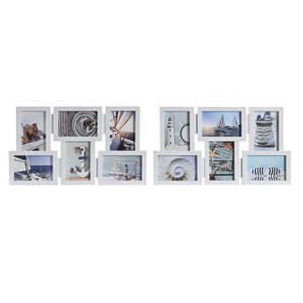 Fotolijsten DKD Home Decor Kristal Wit PP Mediterrane (49 x 2 x 28 cm) (2 Stuks)