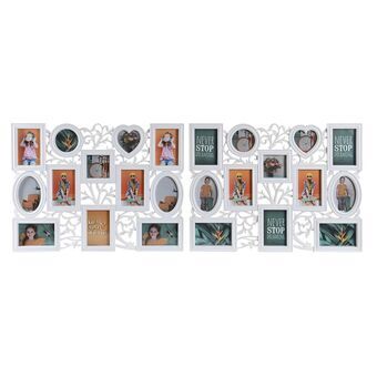 Fotolijsten DKD Home Decor Kristal Wit PP Stads (65 x 2 x 49 cm) (2 Stuks)